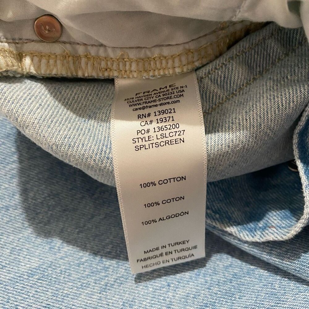 Frame Le Slouch Crop Jeans in Splitscreen Blue Size 27 - Picture 8 of 9